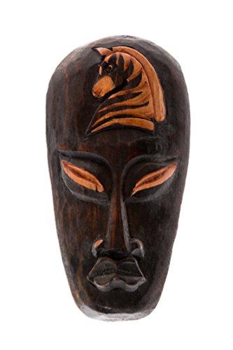 Ciffre 20cm Holz Maske Holzmaske Wandbehang Skulptur Figur Afrika Zebra Pferd HM2000007 von Ciffre