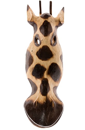 40cm Holzmaske Wandbehang Wandmaske Holz Maske Bali Giraffe Natur HM4000024 von Ciffre