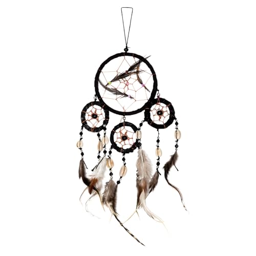 40cm x 9cm Großer Traumfänger Schwarz Dreamcatcher Kauri Muschel von Ciffre