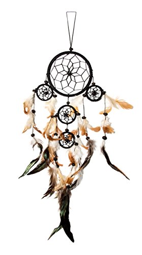 50cm x 11cm Dreamcatcher Schwarz Traumfänger 5 Ringe Dreams von Ciffre