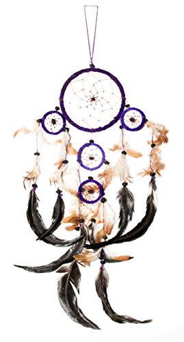 50cm x 11cm Traumfänger Dreamcatcher Lila Leder Fair Trade Indianer von Ciffre