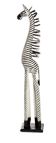 Ciffre 60cm Holz Zebra Holzzebra Schwarz Weiß Afrika Style Handarbeit Fair Trade von Ciffre