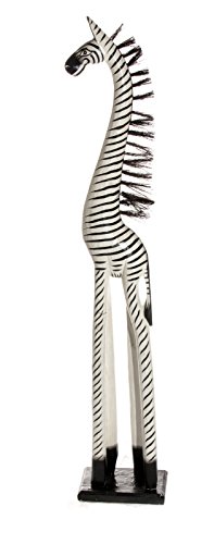 Ciffre 100cm Holz Zebra Holzzebra Schwarz Weiß Afrika Style Handarbeit Fair Trade von Ciffre