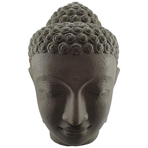 Ciffre Buddha Stein Kopf ca. 50cm Steinfigur Skulptur Feng Shui Garten Deko Wetterfest Lawa Stein aus Bali von Ciffre