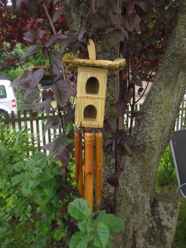 Großes Ca. 120cm Windspiel Klangspiel Bambus Vogelhaus Handarbeit Fair Trade Super Klang von Ciffre