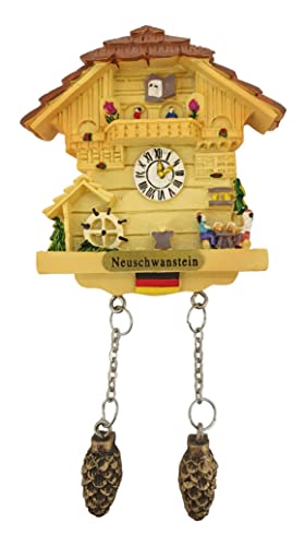 Kuckucksuhr Magnet Polyresin Kühlschrank Beige Haus - Neuschwanstein von Ciffre