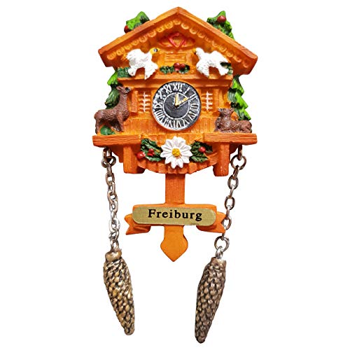 Kuckucksuhr Magnet Polyresin Kühlschrank Berge Vögel Tauben - Freiburg Kuckucksuhr Magnet Polyresin Kühlschrank Berge Vögel Tauben - Freiburg von Ciffre