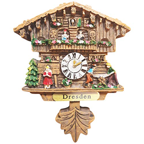 Kuckucksuhr Magnet Polyresin Kühlschrank Handmade Braun - Dresden von Ciffre