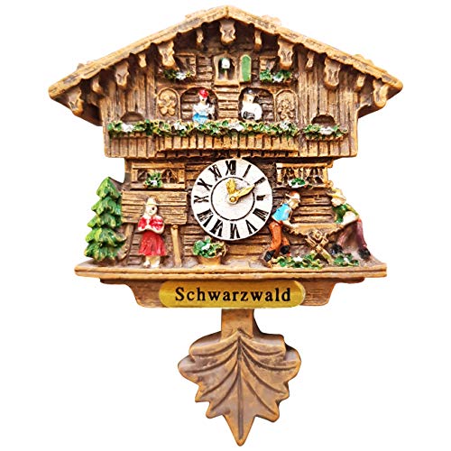 Kuckucksuhr Magnet Polyresin Kühlschrank Handmade Braun - Schwarzwald von Ciffre