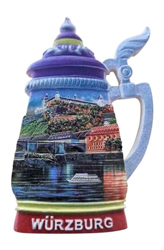 Magnet 3D Optik Würzburg | Kühlschrank-Magnet | Bierkrug Mitbringsel | Souvenir von Ciffre