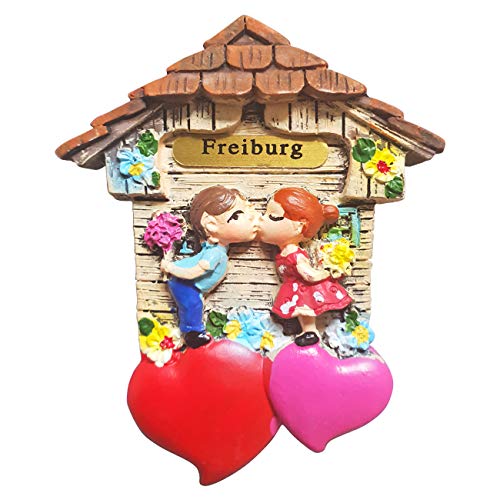 Magnet Herz Polyresin Kühlschrank Kuss 3D Paar - Freiburg von Ciffre