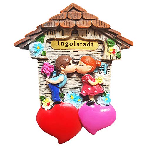 Magnet Herz Polyresin Kühlschrank Kuss 3D Paar - Ingolstadt von Ciffre
