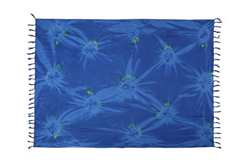 Sarong Pareo Wickelrock Dhoti Loop Tuch Strandtuch Handtuch Blau Türkis Batik Style von Ciffre