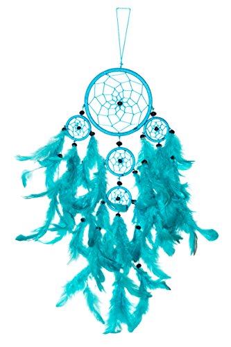 Traumfänger Dreamcatcher Traum Fänger Kinder Schlafzimmer Deko Blau Ca. 50cm x 11cm Türkis 5 Ringe M29 Traumfänger Dreamcatcher Traum Fänger Kinder Schlafzimmer Deko Blau Ca. 50cm x 11cm Türkis 5 Ringe M29 von Ciffre