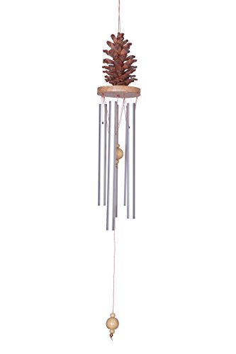 Windspiel Tannenbaum Metall Guter Klang Ca .60cm Tannenzapfen Baum Garten Balkon Klangspiel von Ciffre