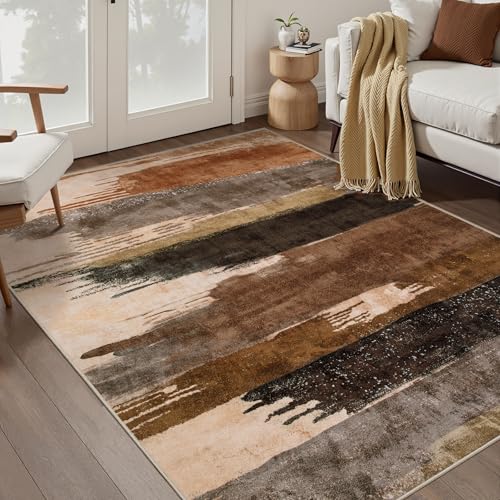 Ciicool Abstrakter Teppich für den Innenbereich, 10,2 x 15,2 cm, waschbarer Eingangsteppich, moderner weicher Überwurf, Eingangsteppich mit rutschfester Unterseite, für Schlafzimmer, Wohnzimmer von Ciicool