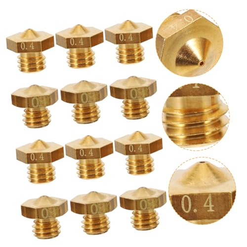 Ciieeo 1 Satz 3D -Druckdüse Extruderdüse für 3D-Drucker Hotend-Düse 3D-Extruderdüse düsen für 3d-drucker 3D-Druckerdüse 0,4 mm Extruder-Düsen-Set Extruderdüse 3d Drucker Messing von Ciieeo