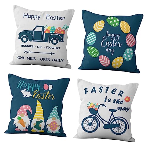 Ciieeo 1 Satz 4 STK Kissenbezug Ostern kissenhülle Ostern osterkissen bezüge Ostern Kissenbezüge geldgeschenke Ostern ostergeschenke osterdeco beiläufig Kopfkissen Kombination Polyester von Ciieeo