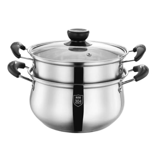 Ciieeo 1 Satz Dampfgarer mit Topf und Dampfkorb für Suppen Nudeln Eintöpfe Hochtemperaturbeständig Leicht zu Reinigen von Ciieeo