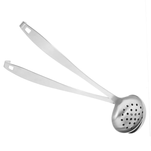 Ciieeo 1 Satz Hot-pot-löffel Mit Haken Kochlöffel Geschlitzt Scoop Groß Schöpfkelle Mit Haken Suppenkellen Zum Servieren Entleeren Das Griffe Multifunktion Gebogen Rostfreier Stahl Silber von Ciieeo