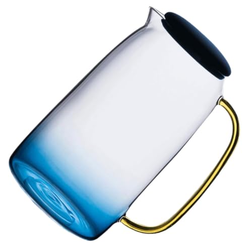 Ciieeo 1 Satz Klarer Wasserkaraffe mit Deckel Hitzebeständig und Große Kapazität für Getränke bei Partys Alltag Stilvolles Transparentes Design Praktischer Griff für Einfachen Transport von Ciieeo