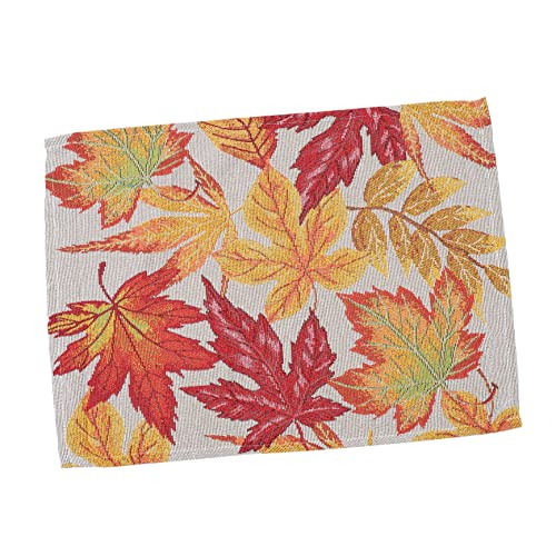 Ciieeo 1 Satz Thanksgiving Tischsets Kleidungsmaßband Taschenband Esszimmer Dekoration Dampfgarer Papierfritteuse Weiße Baummatte Orangefarbenes Tischset Heimdekor 4 Stück von Ciieeo