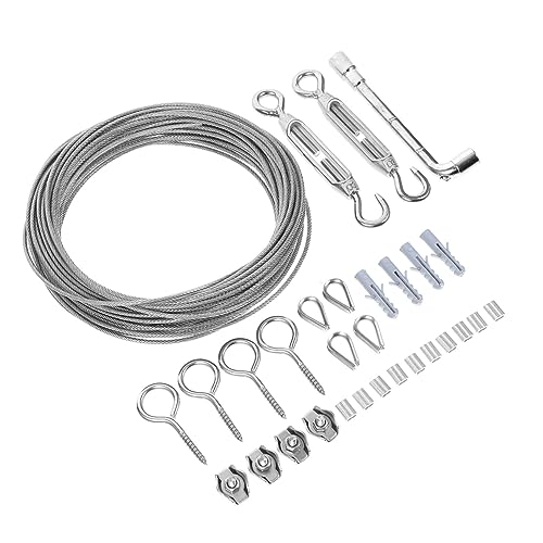 Ciieeo 1 Set Drahtseil Kit Outdoor Seilrolle Drahtseil Spannschloss Kit Garten Bild Aufhänge Kit Drahtseil Spanner Kit Drahtspanner Werkzeug Stahldrahtseil Silber Edelstahl von Ciieeo