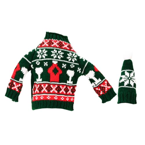 Ciieeo 1 Set Weihnachtsflaschenabdeckungen, dekorative Weinflaschen-Kleidung für Urlaub, Tischdekoration, gestrickte Weinflaschen-Kleidung für Weihnachtsfeiern und Versammlungen von Ciieeo