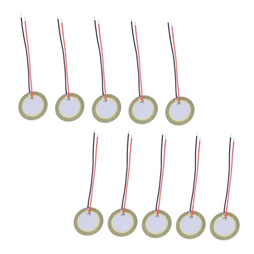 Ciieeo 10 Stück Diaphragm Elemente für Akustikgitarren Mikrofone Uhren Spielzeuge Piezoelektrische Keramikchips mit Anschlussdrähten Kupferplatte von Ciieeo