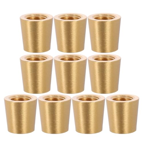 Ciieeo 10 Stück Holzschneidebretter, Tabletts, Messingfüße, 15 mm, Möbel, kegelförmige Schmuckschatulle, Ausstellungsfüße, Erhöhungspolster für Küchenschmuckkästchen, Zubehör von Ciieeo