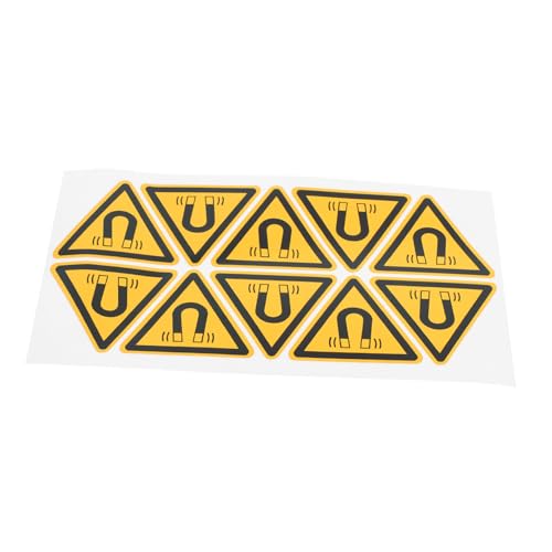 Ciieeo 10 Stück Identifizierung Von Magnetfeldern Sicherheitswarnzeichen Warnsignale Sicherheitswarnschild Aufkleber-Warnschild Aufkleber Mit Sicherheitsschildern Papier Yellow von Ciieeo