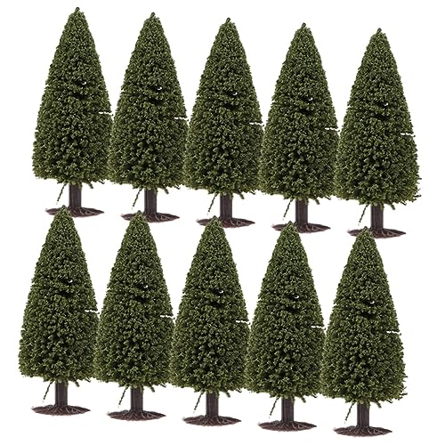 Ciieeo 10 Stück Miniaturbaum Kunstbaum Modell für Hohe Nadelbäume für Diorama und Architekturanwendungen für Weihnachtsdeko und Sandkastenprojekte von Ciieeo