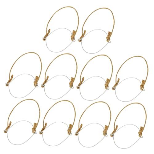Ciieeo 10 Stück Rostfreie Drahtbügel mit Rustikalem Juteband Wiederverwendbare Einmachglas-hänger Wetterfeste Metallgriffe für Weithals-mason-gläser für Solarleuchten und Outdoor-dekor von Ciieeo
