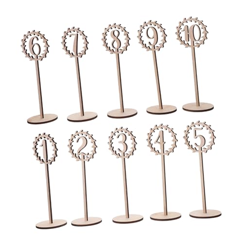 Ciieeo 10 Stück Teiliges Holz Tischnummern mit Attraktivem Hohlraum Design Natürliche Langlebige Tischdekoration für Hochzeiten Geburtstage und Festliche Anlässe Vielseitig Einsetzbar von Ciieeo