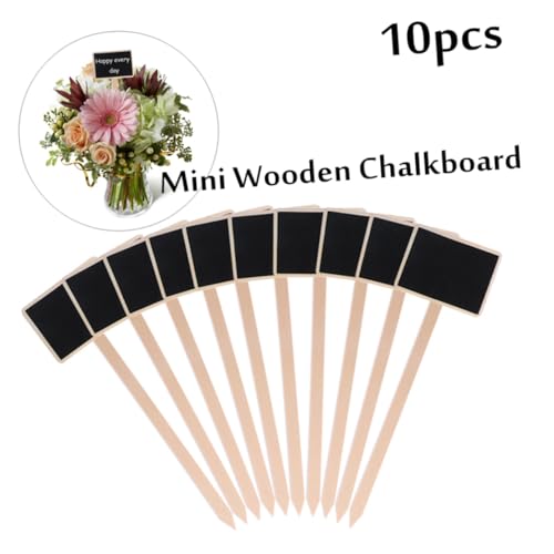Ciieeo 10 Stück Teiliges Mini Holz Kreidetafel Leichte Kreative Garten Pflanzenschilder Wiederbeschreibbare Schiefertafeln für Blumen Pflanzen Dekorationen für Garten Hochzeit von Ciieeo