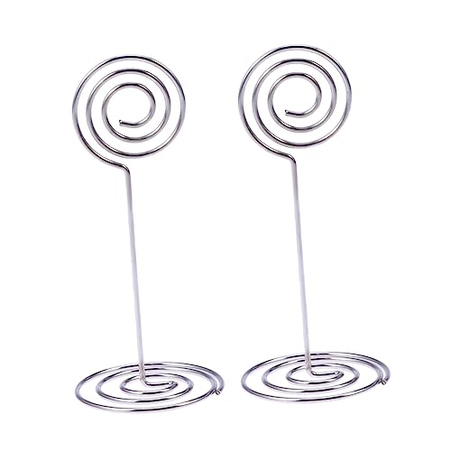 Ciieeo 10 Stück Teiliges Tischkartenhalter Rund Form Hochzeits Gastgeschenke Silber Memo Clip für Hochzeit Party und Bankett Kreativer Zettelspießer mit Stabiler Basis von Ciieeo