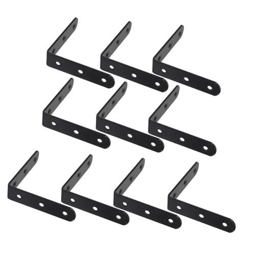 Ciieeo 10 Stück Teiliges Winkelverbinder aus Schwarzem Dickem Kaltgewalztem Stahl Regalhalterungen mit Hoher Tragkraft bis Robuste Metallhalterungen für Wandregale und DIY projekte von Ciieeo