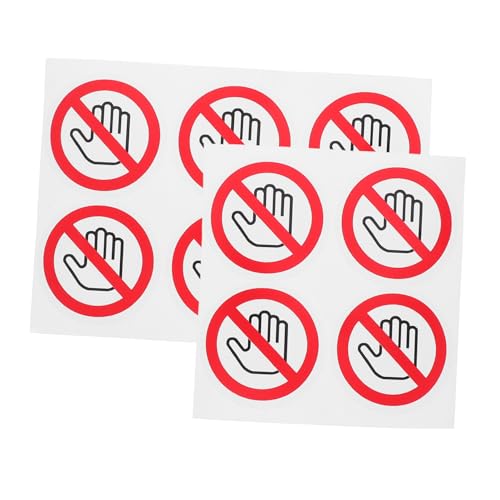 Ciieeo 10 Stück Warnschilder Nicht berühren Warnlabel Warnaufkleber Sicherheitswarnschild Selbstklebendes Warnschild Gefahrenaufkleber Warnzeichen Warnung Schild Nicht berühren Papier von Ciieeo