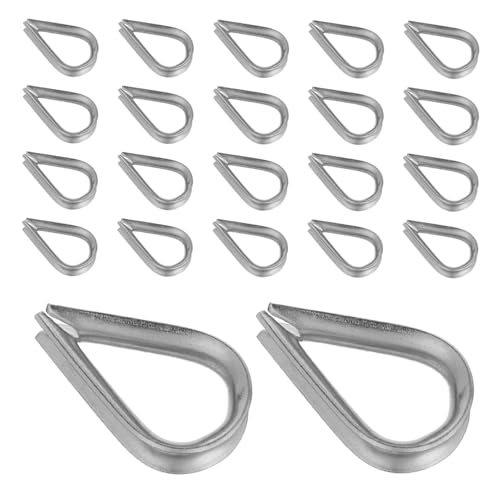 Ciieeo 100 Stück Edelstahl Drahtseil Kauschen für Seilschutz und Rigging Wetterfeste Professionelle Kausche mit Glatter Oberfläche für Industrieeinsatz von Ciieeo