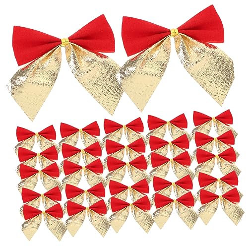 Ciieeo 120 Stück Weihnachtsschleifen Teiliges DIY Weihnachtsbaum Zubehör und Farbige Mini Schleifen für Festtagsdekorationen Fenster Kränze von Ciieeo