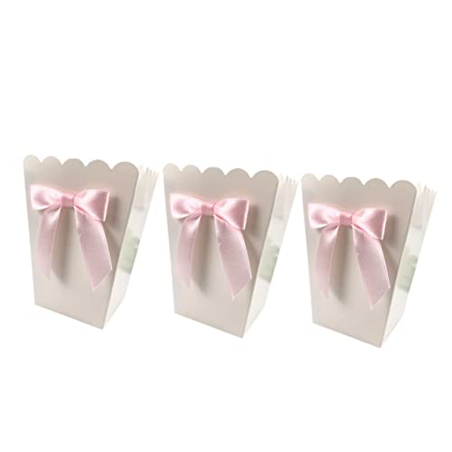 Ciieeo 12Er Boxen Mini-Süßigkeitstüten lila Dekor Popcorntüten mit Schleife Papierschachtel Popcorn pinke Partytüten Baby-Kit Kisten behandeln Popcorn-Boxen Snack Karton von Ciieeo