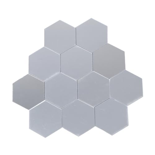 Ciieeo 12stücke Sechseckige Acrylspiegel-wandaufkleber DIY Spiegelaufkleber Für Heimdekoration Wohnzimmer Esszimmer Einfach Anzuwendende Und Abnehmbare Spiegelwandaufkleber von Ciieeo