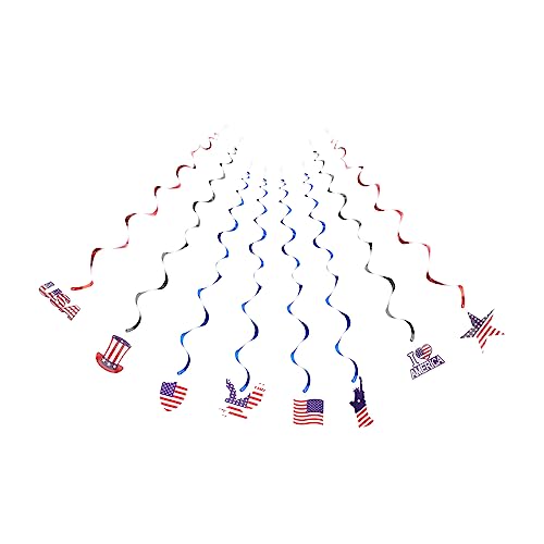 Ciieeo 16 Stk Unabhängigkeitstag-Verzierung USA Party Dekoration Unabhängigkeitstag Dekoration Bürodekoration Flagge der Vereinigten Staaten decke Ornament patriotische Partywirbel Charme von Ciieeo