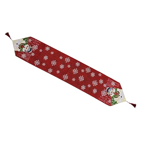 Ciieeo Tischdecke Mit Weihnachtsthema Tischläufer Für Weihnachtsfeiern Bestickter Schneemann Für Eine Fröhliche Essumgebung von Ciieeo