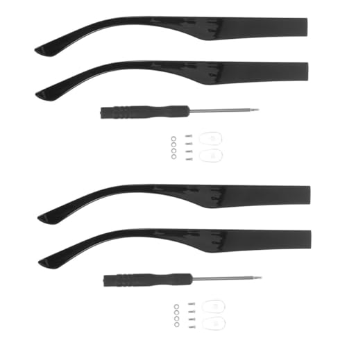 Ciieeo 2 Paare Brillenbügel Ersatz Schwarz Ergonomisch Stabil Flexibel Zahnstruktur Komfortabler Sitz für Vielseitige Brillenmodelle Gläserarm Reparaturset von Ciieeo