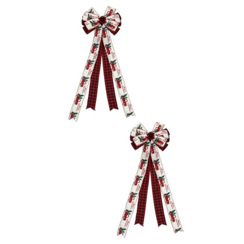 Ciieeo 2 STK Krawatte bürodeko büro Dekoration roter Zylinder Weihnachtskranz Weihnachtsdekorationen Hochzeitsdekorationen Party dekorative Schleife Festliche Schleife von Ciieeo
