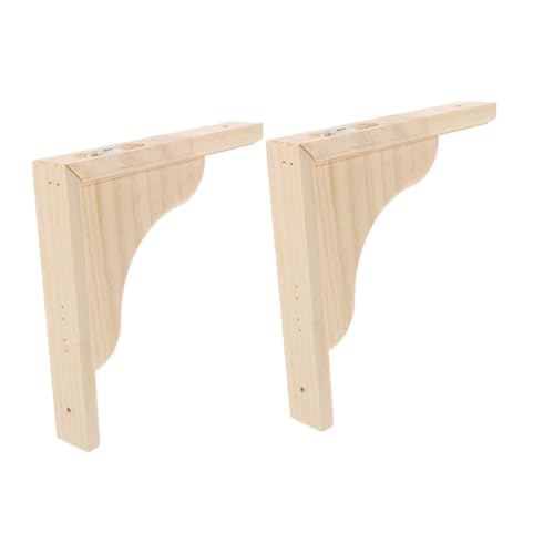 Ciieeo 2 STÜCK Dreieckiger Holzregalhalter Unbehandelte Holzstütze für Möbel Regalhalterung mit Befestigungsschrauben Stabiler Wandhalter für Küche Wohnzimmer Schlafzimmer von Ciieeo