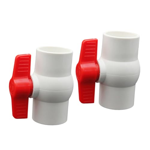 Ciieeo 2 STÜCK PVC Kugelhahn Langlebiges Absperrventil Griff Kompakte Rohrverbindung für Wassersysteme Wartungsfreundlich Sicherer Sitz Wetterbeständig für Außenbereiche von Ciieeo