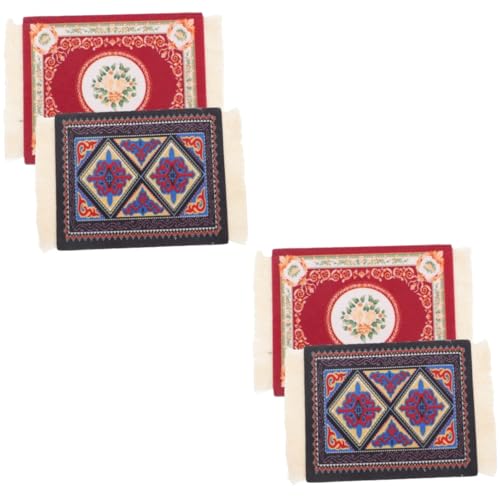 Ciieeo 2 Sätze Vintage Untersetzer Mit Quaste Teller Tischuntersetzer Für Getränke Rund Couchtisch Geschirr Tischdekoration Gelber Tischläufer Tablett 2 Stück * 2 von Ciieeo