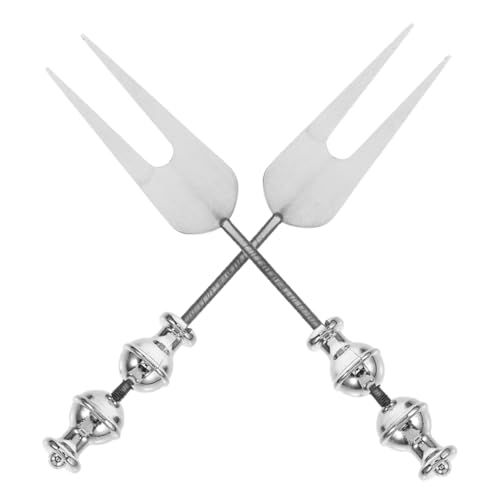 Ciieeo 2 Stück Bulk-Gabeln kleine Salatgabeln Austerngabeln Vorspeisengabeln Edelstahl kleine Gabeln Besteck Kuchengabeln Wurstgabeln Edelstahlgabeln 201 Edelstahl Silver von Ciieeo